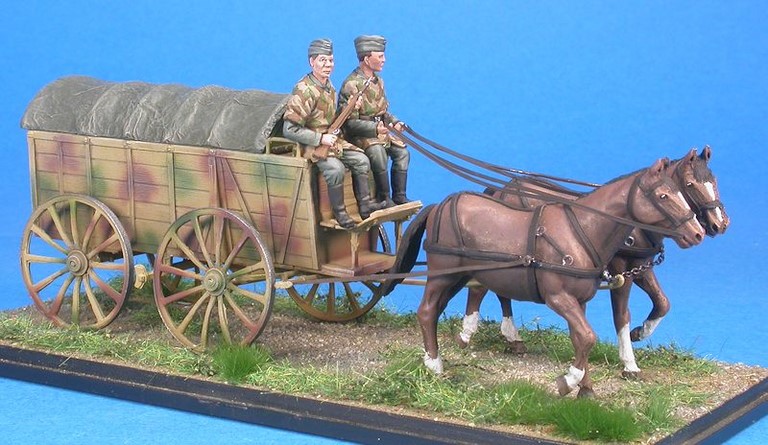 Equipage chariot hippomobile avec zeltbahn